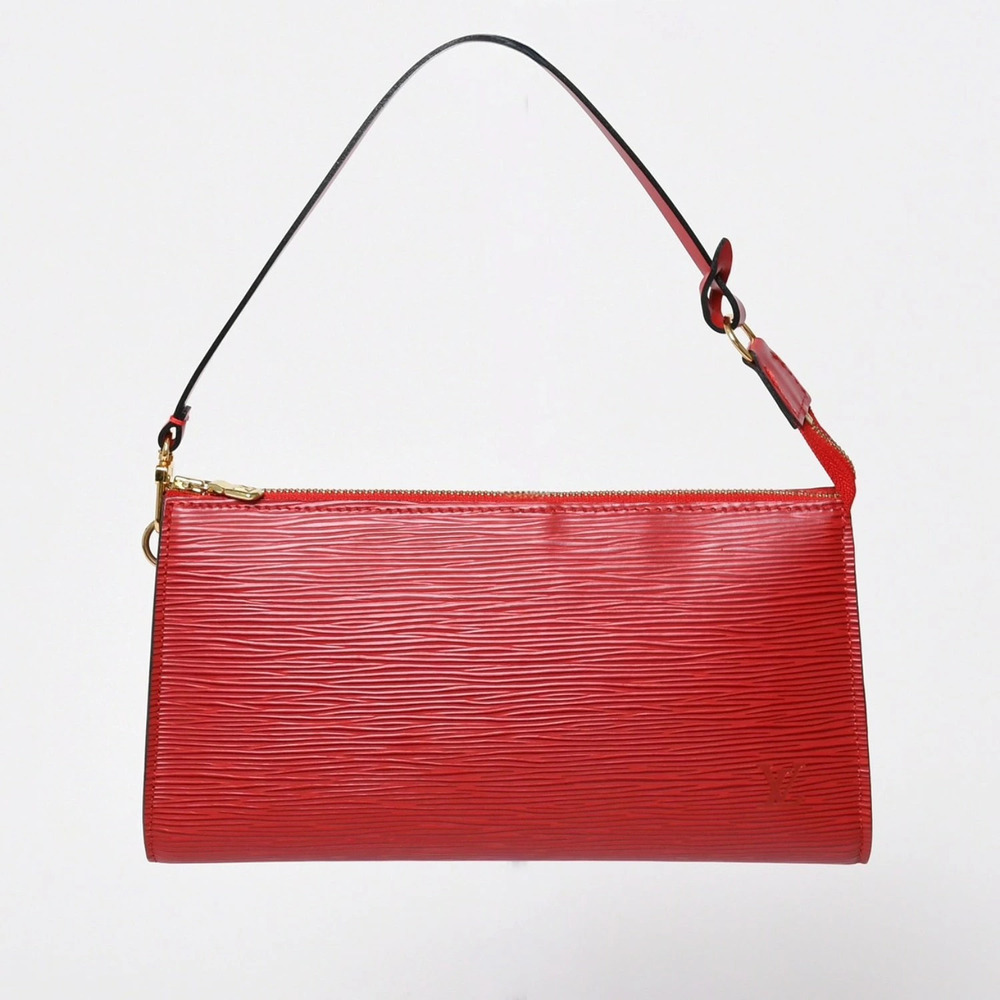 Louis Vuitton Pochette Accessoires Epi Leather Pouch Castilian Red